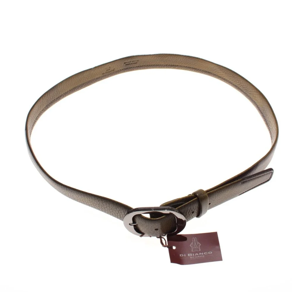 Di Bianco NWT Cut to Size Dress Belt In Green Pebbled Leather One Size